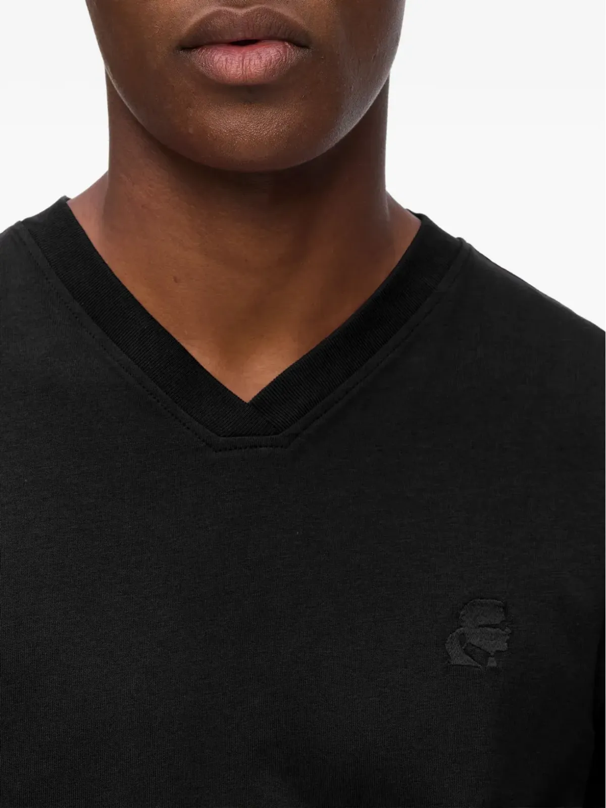 Karl Lagerfeld Kameo Vネック Tシャツ - ブラック - 画像5