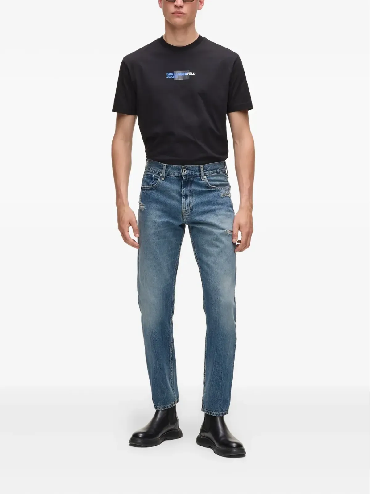 Karl Lagerfeld Jeans ジーンズ デニム テーパード ダメージ加工 - 画像2