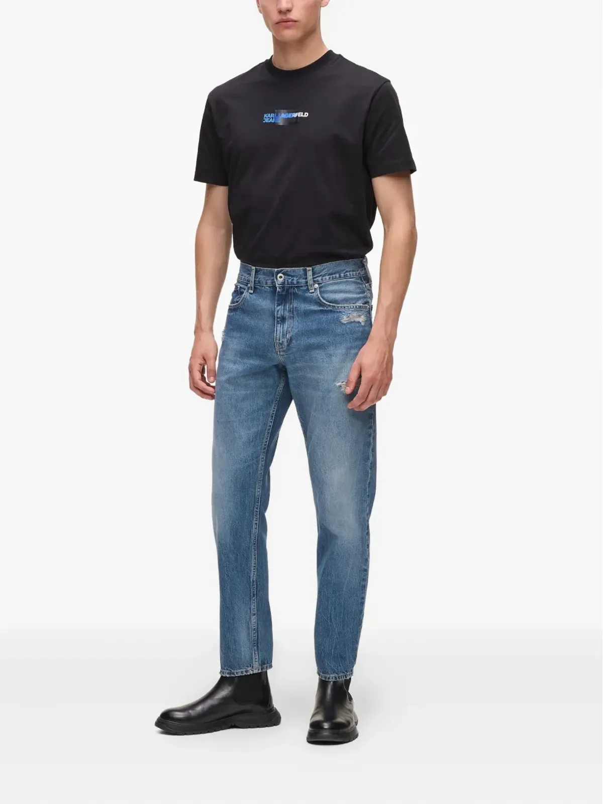 Karl Lagerfeld Jeans ジーンズ デニム テーパード ダメージ加工 - 画像3