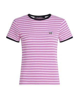Karl Lagerfeld ストライプTシャツ - ピンク - サムネイル1