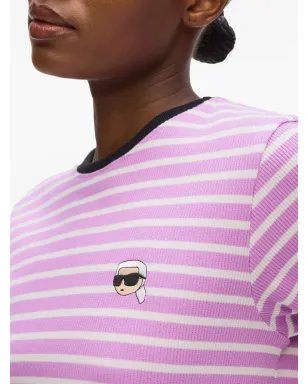 Karl Lagerfeld ストライプTシャツ - ピンク - サムネイル5