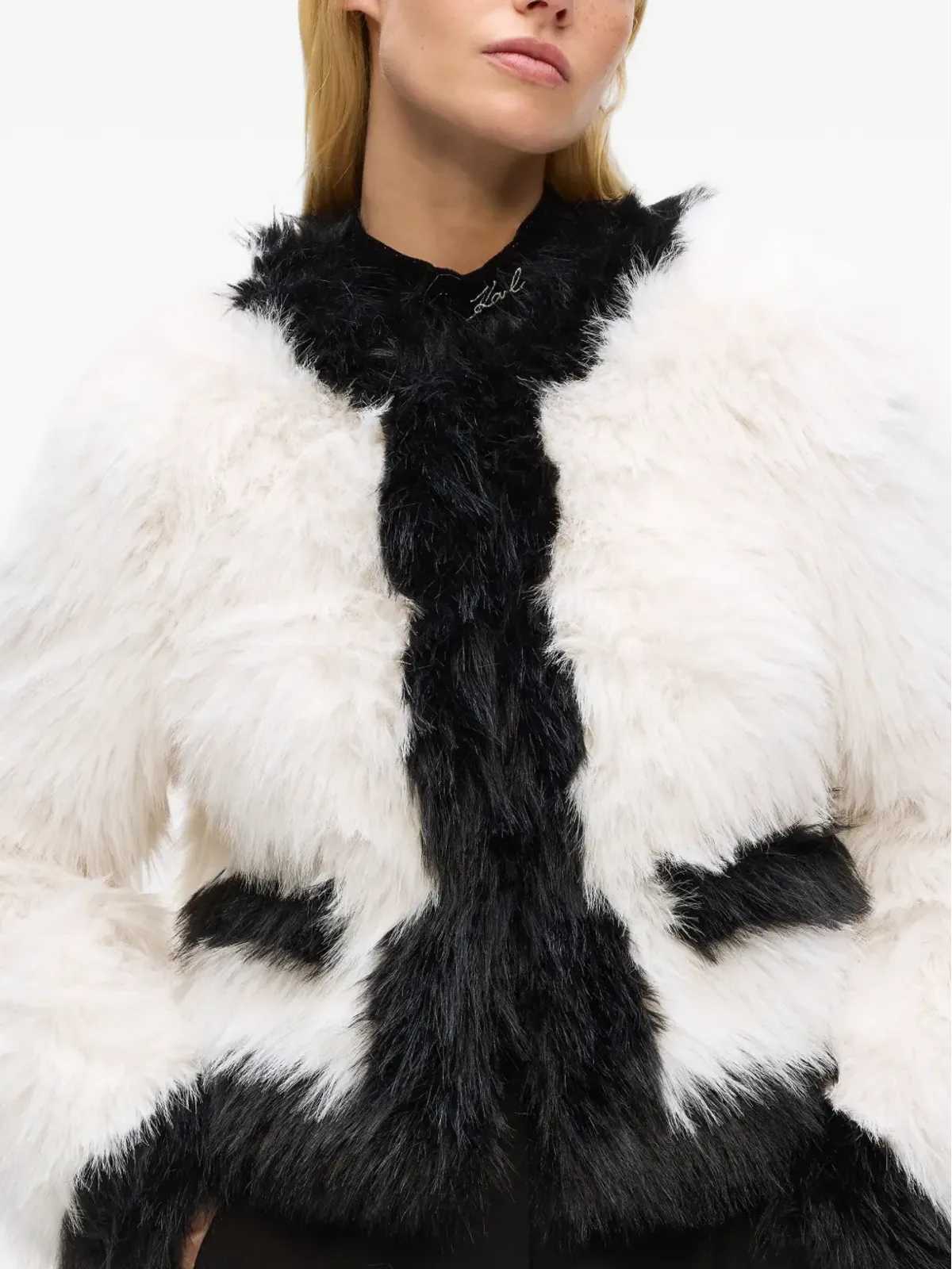 Karl Lagerfeld ツートーン フェイクファー ジャケット - 画像5