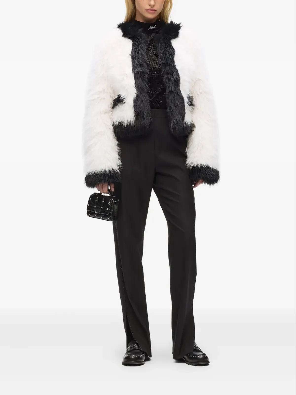 Karl Lagerfeld ツートーン フェイクファー ジャケット - 画像2