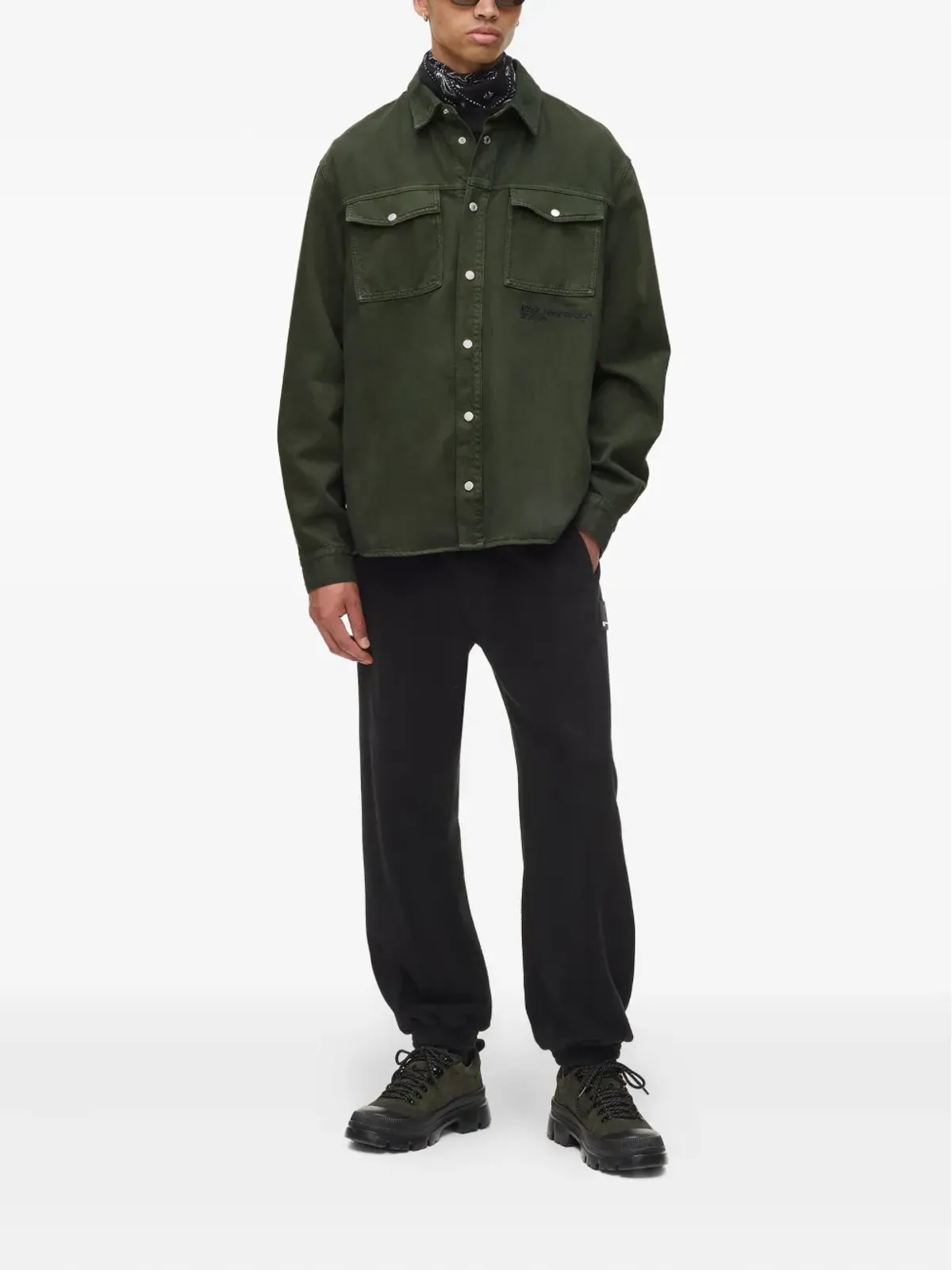 Karl Lagerfeld Jeans フラップポケットシャツ グリーン - 画像2