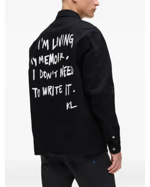 Karl Lagerfeld Jeans Karlism slogan-print denim overshirt - Black - サムネイル4