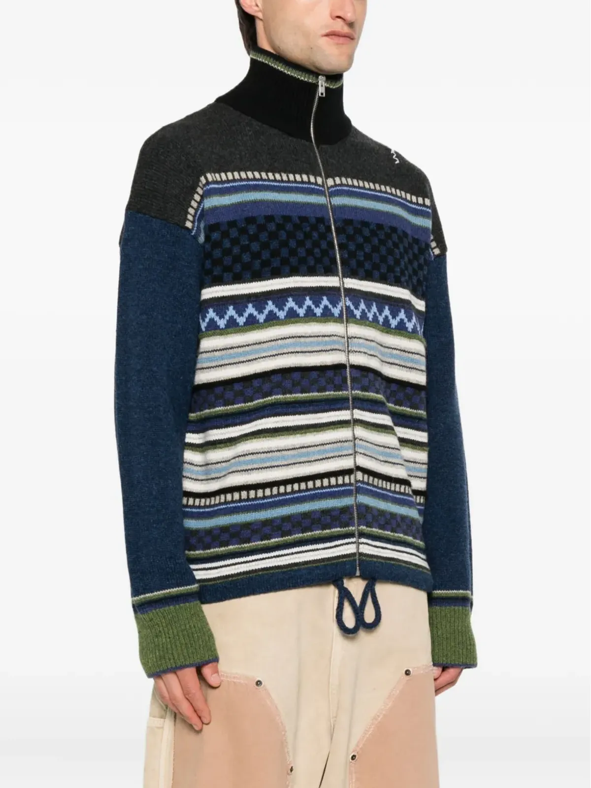 Marni ストライプジップアップカーディガン - 画像3