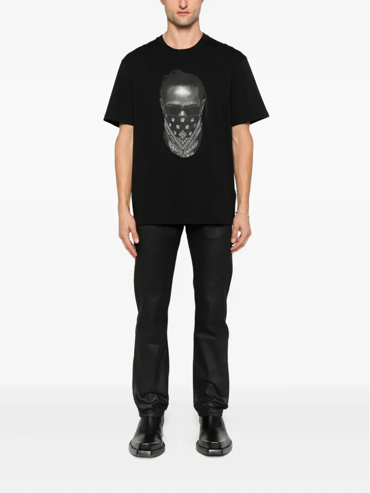 Ih Nom Uh Nit mask-print T-shirt - Black - 画像2