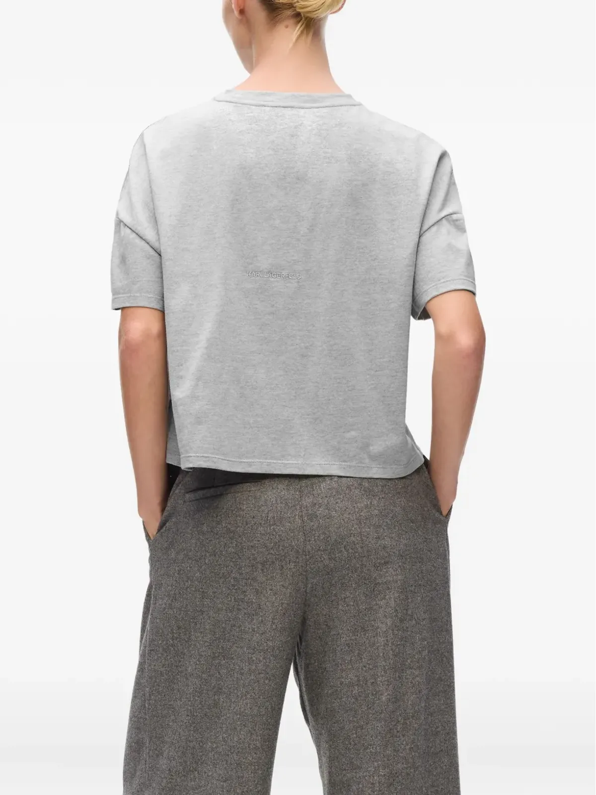 Karl Lagerfeld K/Autograph スパンコール付き Tシャツ（グレー） - 画像4