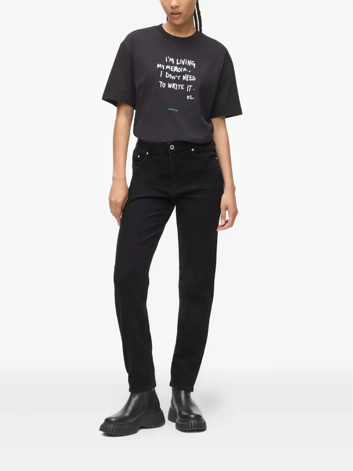 Karl Lagerfeld Jeans コットン・マムジーンズ - Black - 画像2