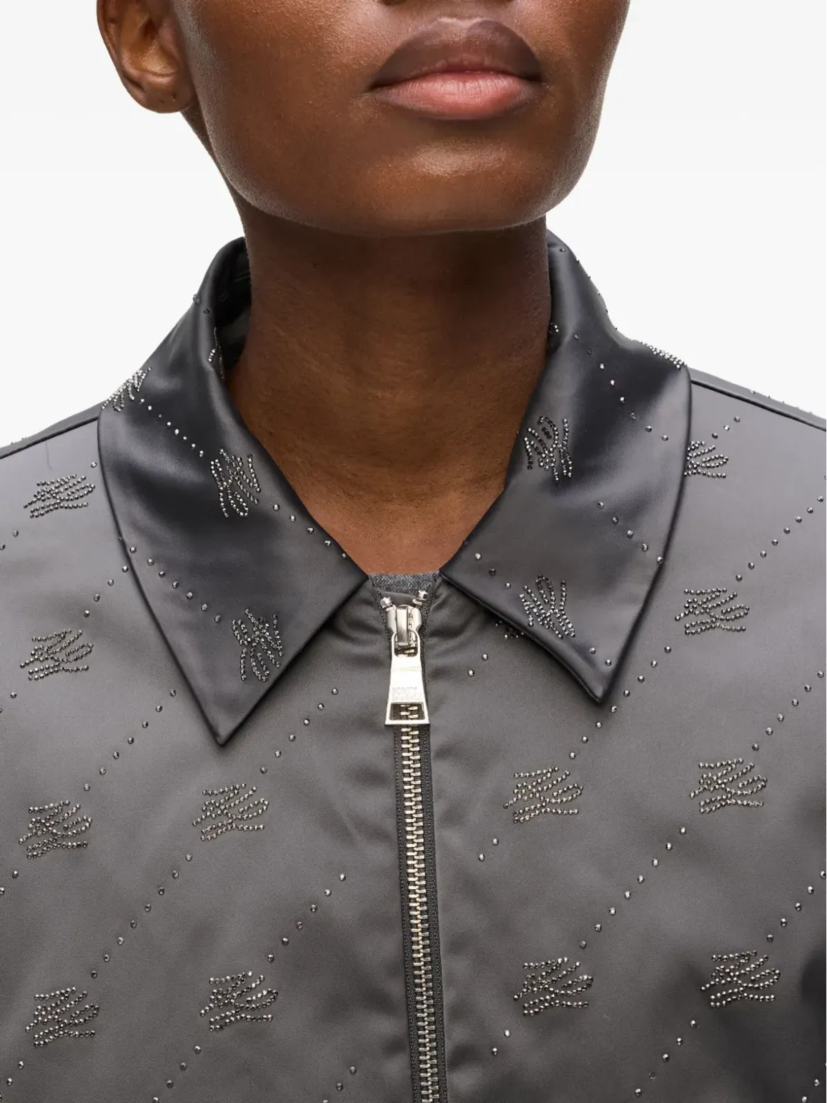Karl Lagerfeld ロゴ入りボンバージャケット - グレー - 画像5