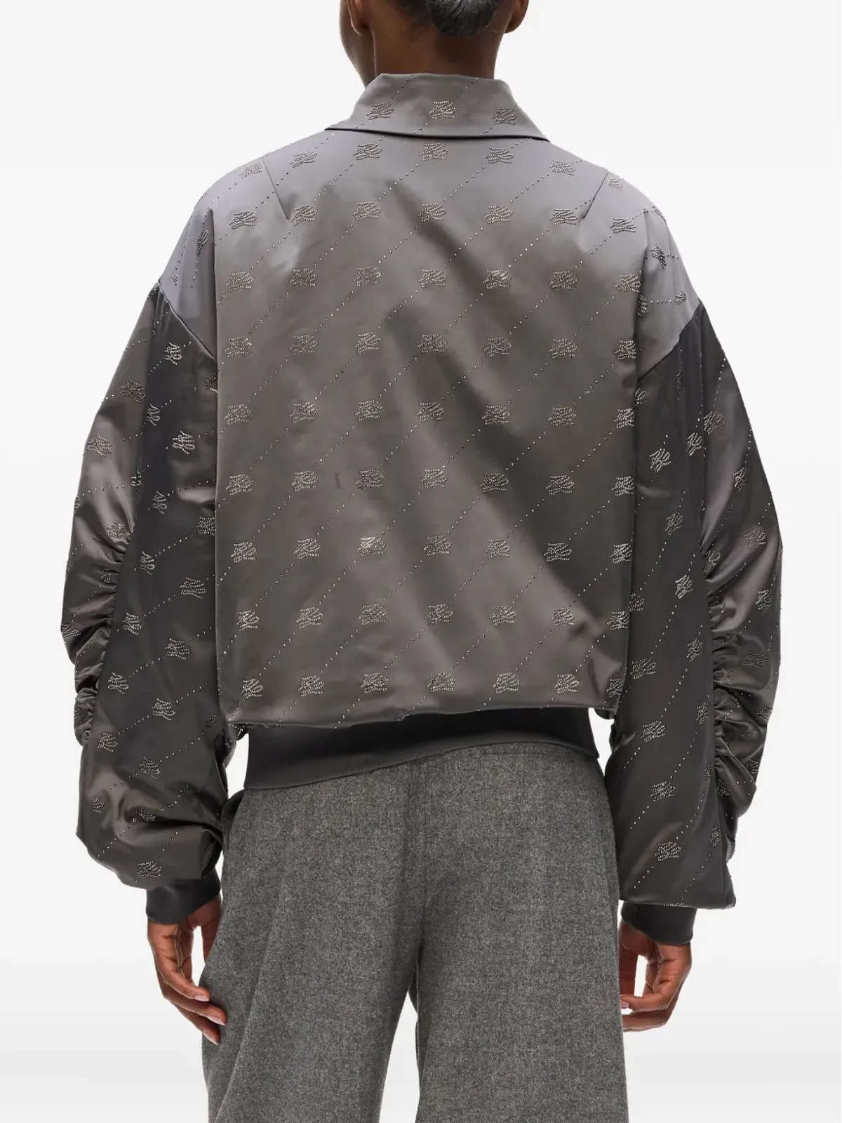 Karl Lagerfeld ロゴ入りボンバージャケット - グレー - 画像4