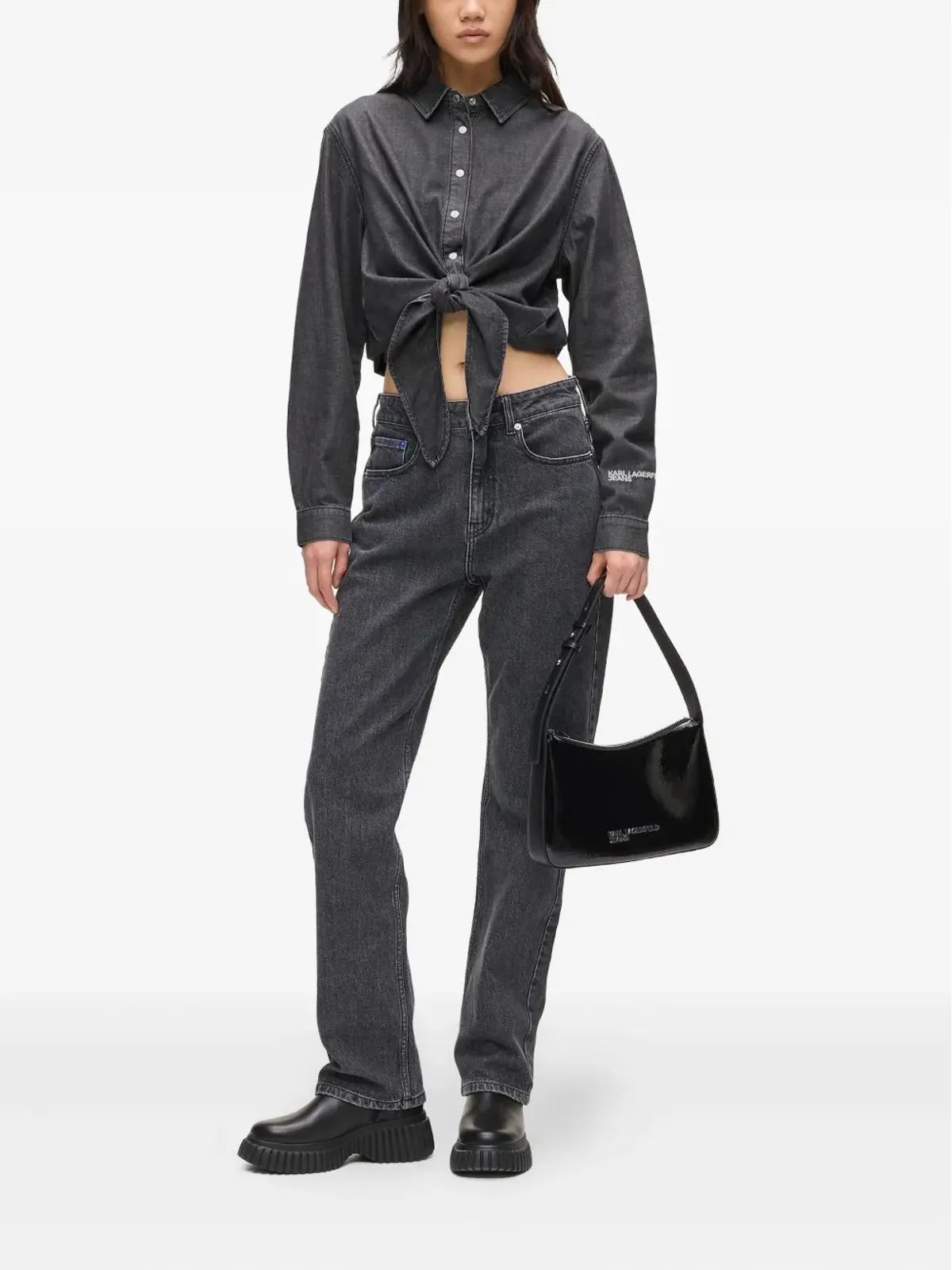 Karl Lagerfeld Jeans タイフロント デニムシャツ - 画像2