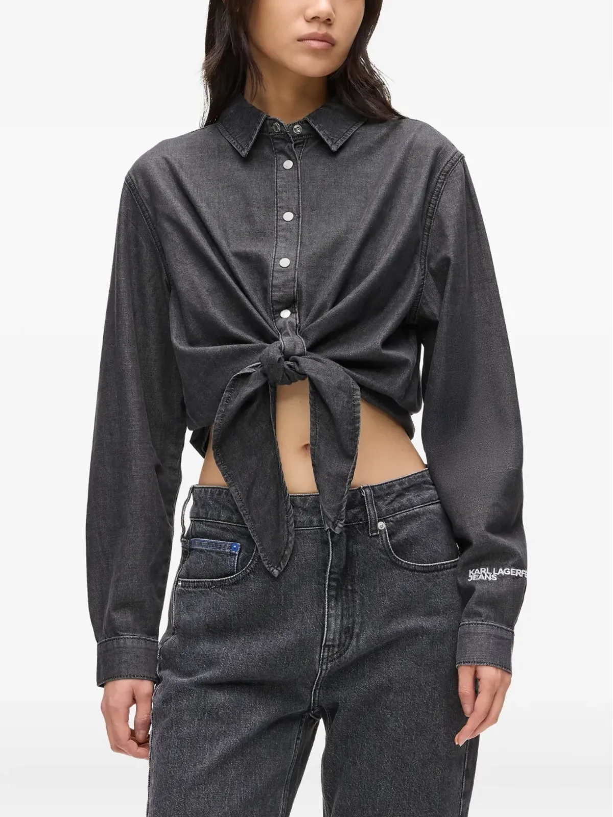 Karl Lagerfeld Jeans タイフロント デニムシャツ - 画像3
