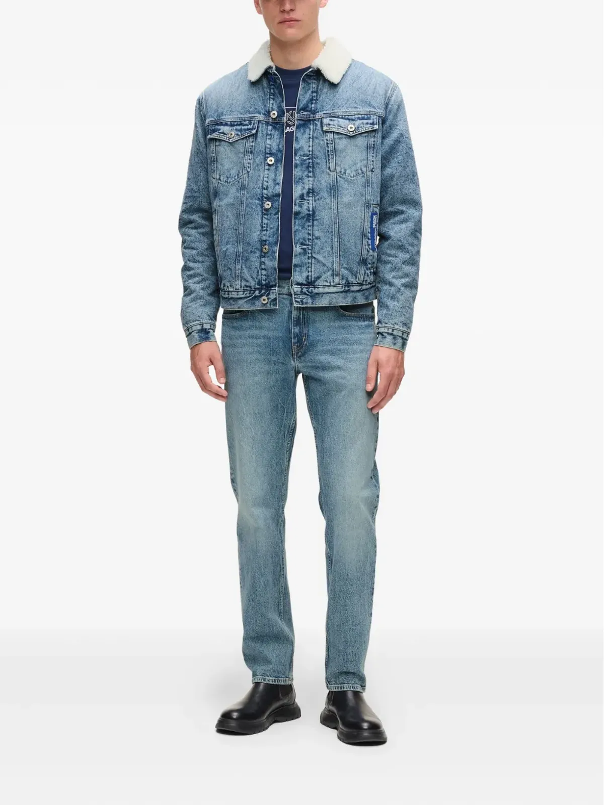Karl Lagerfeld Jeans シアリングカラー デニムジャケット - 画像2