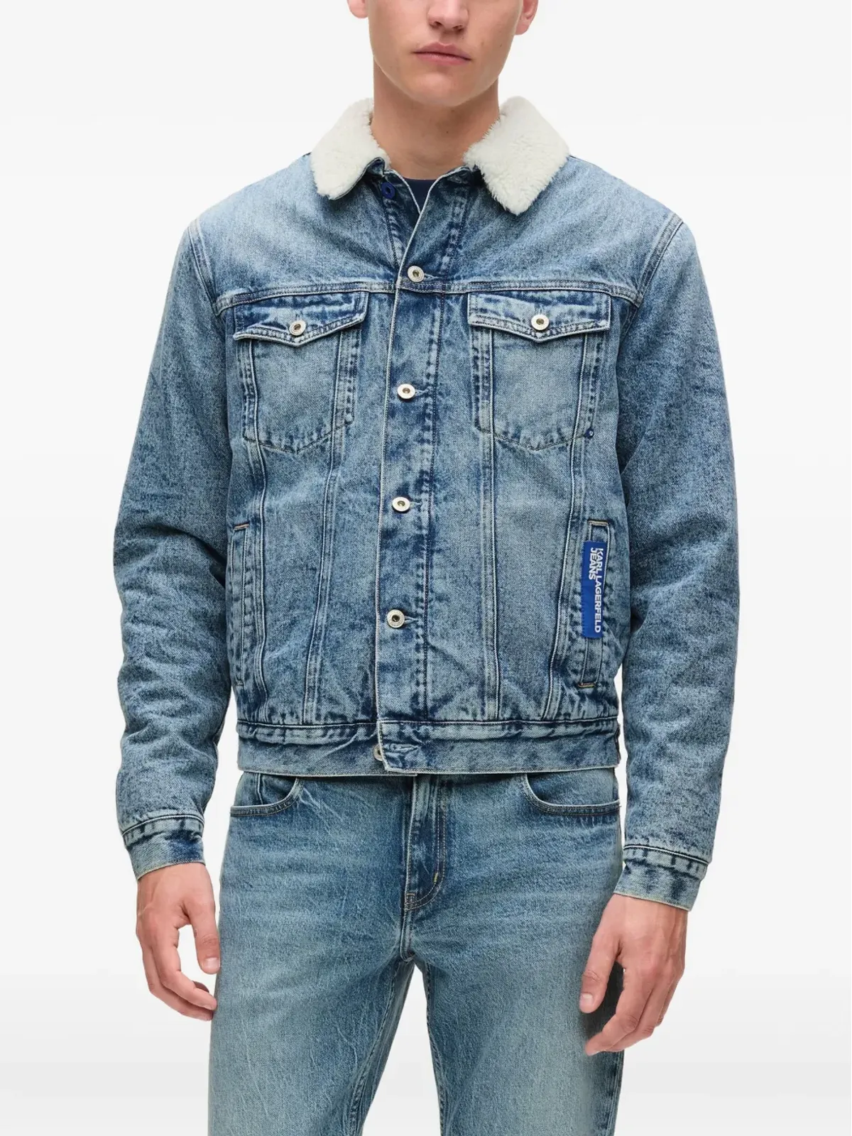 Karl Lagerfeld Jeans シアリングカラー デニムジャケット - 画像3