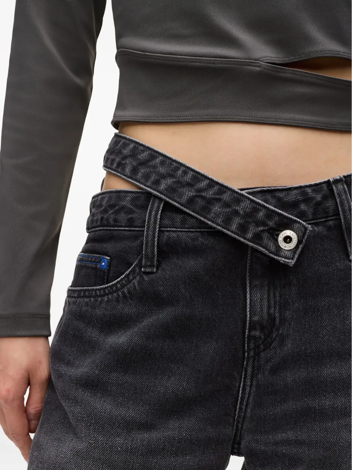 Karl Lagerfeld Jeans カットアウトウェスト リラックスジーンズ - 画像5