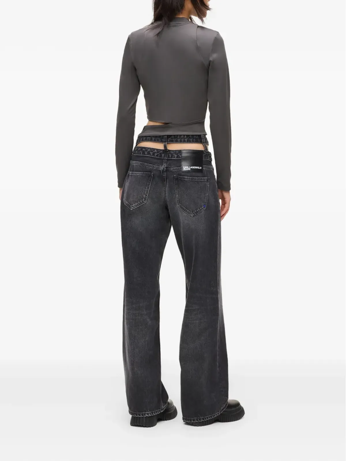 Karl Lagerfeld Jeans カットアウトウェスト リラックスジーンズ - 画像4