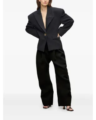 Karl Lagerfeld Karl Studio ワイドレッグ ハイウエスト ボリュームパンツ ブラック - サムネイル2
