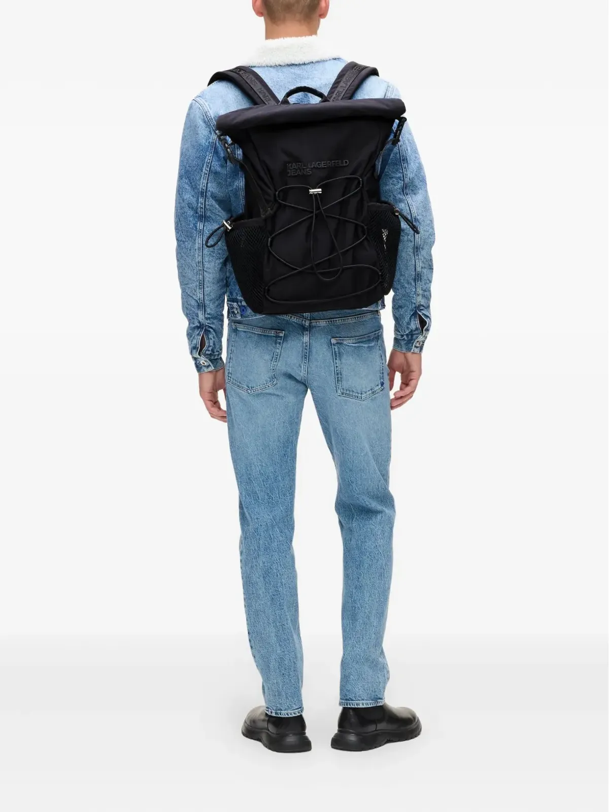 Karl Lagerfeld Jeans ユーティリティ ロールトップ ドローストリングバックパック - 画像2