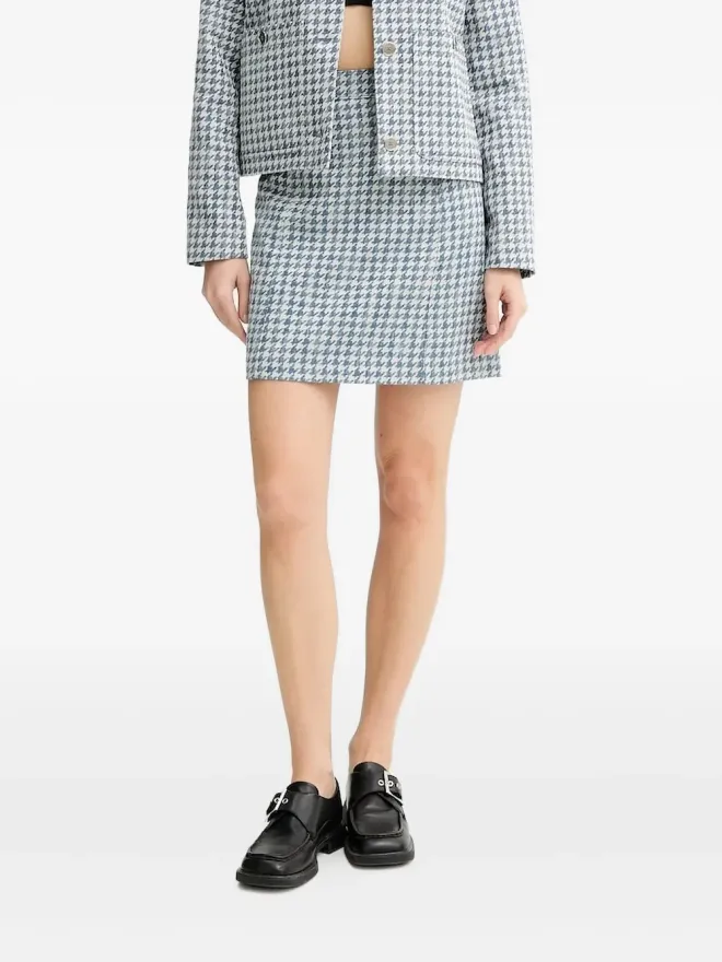 PS Paul Smith PS Paul Smith ハウンドトゥース柄 ベルト付きミニスカートの商品画像
