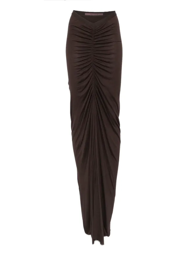 Rick Owens Lilies Rick Owens Lilies リュッシュ ハイウエスト スカート（ブラウン）の商品画像