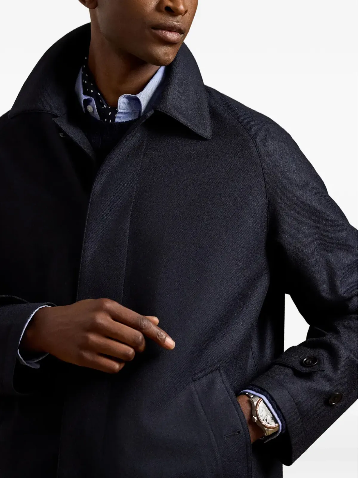 Ralph Lauren Purple Label 裏地付きコート ネイビー - 画像5