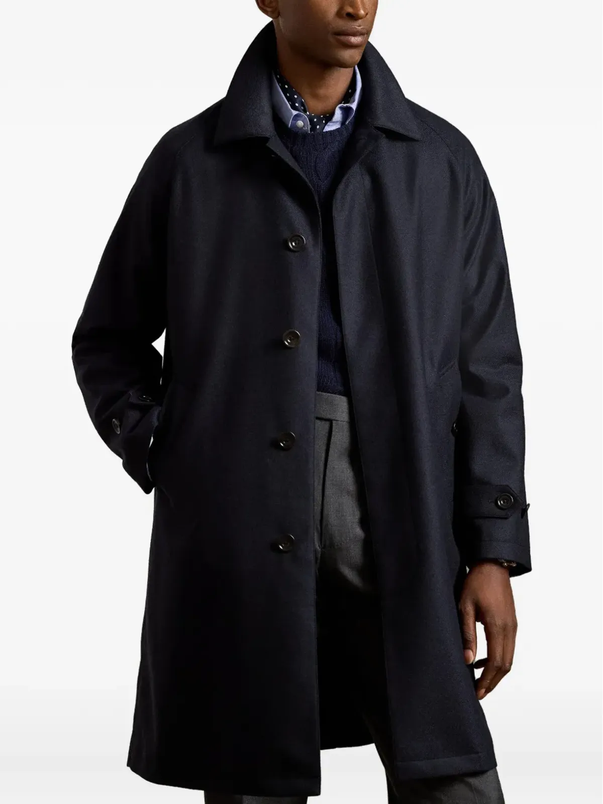 Ralph Lauren Purple Label 裏地付きコート ネイビー - 画像4