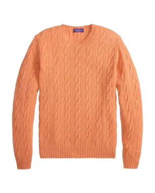 Ralph Lauren Purple Label オレンジのケーブル編み長袖セーター - サムネイル1