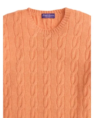 Ralph Lauren Purple Label オレンジのケーブル編み長袖セーター - サムネイル2