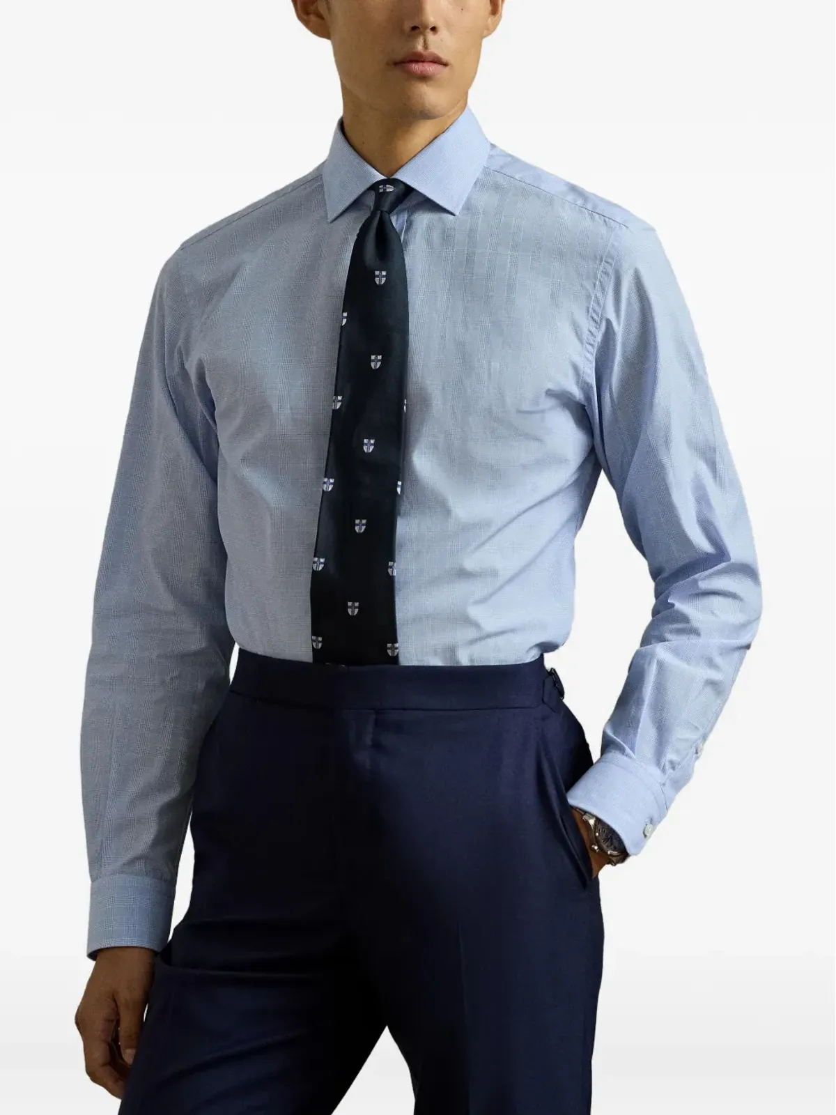 Ralph Lauren Purple Label グレンチェック柄長袖シャツ - 画像2