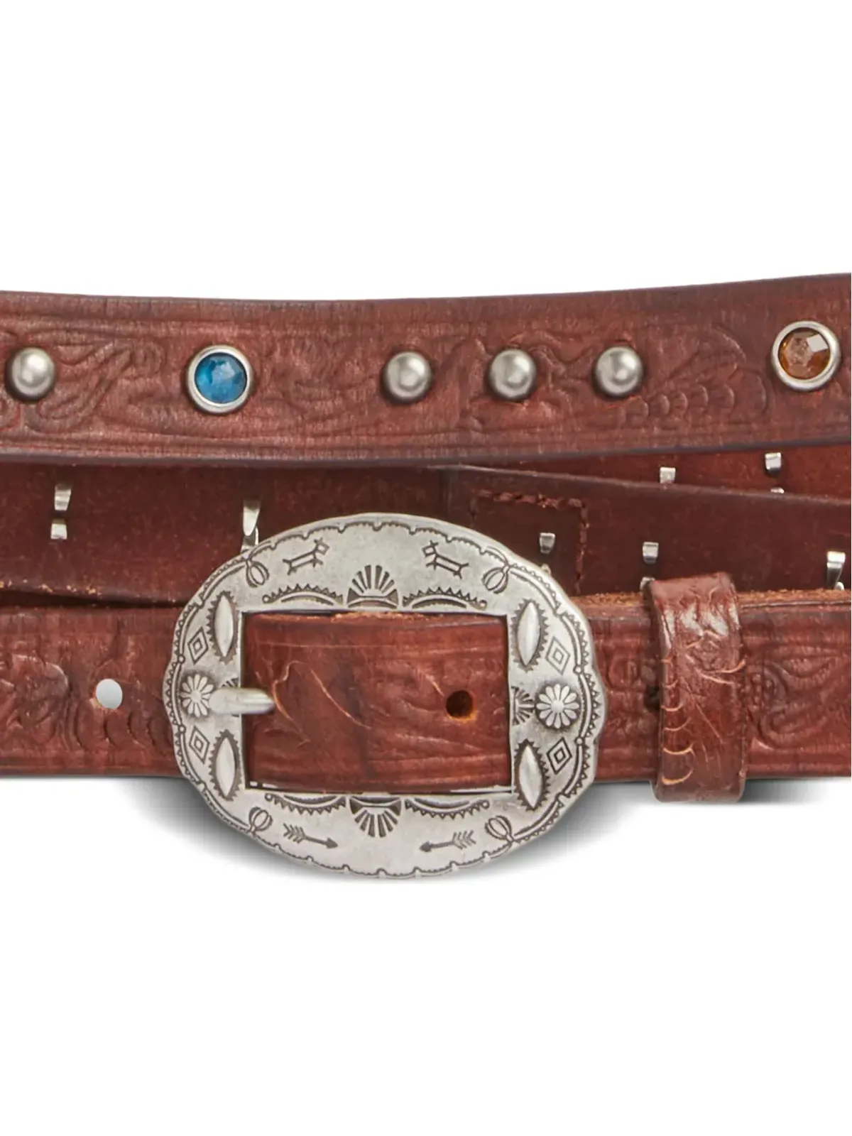 Ralph Lauren RRL ルナスタッド付きレザーベルト - 画像3
