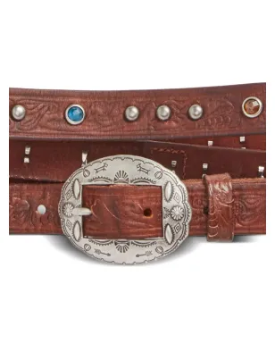Ralph Lauren RRL ルナスタッド付きレザーベルト - サムネイル3