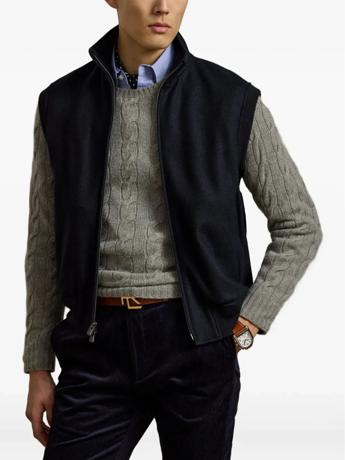Ralph Lauren Purple Label ジップアップジレ - 画像3