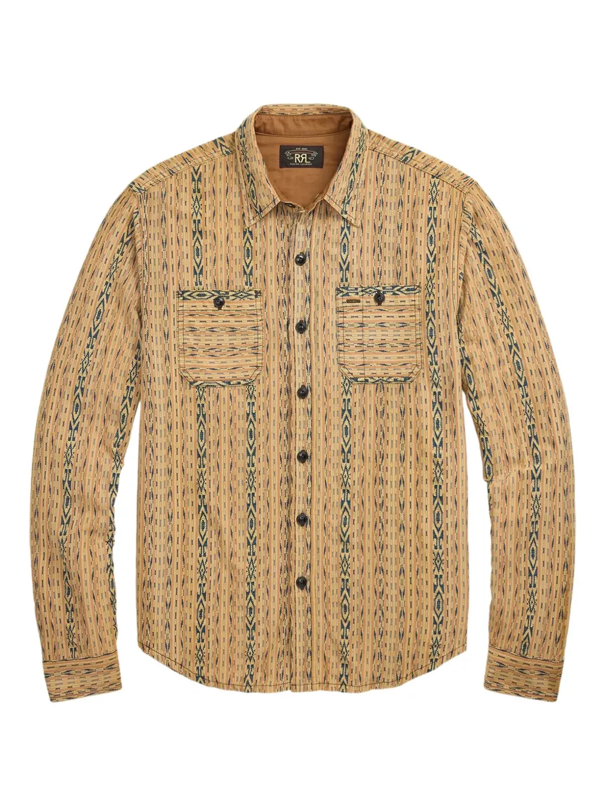 Ralph Lauren RRL 幾何学柄コットンシャツ - Yellow - 画像1