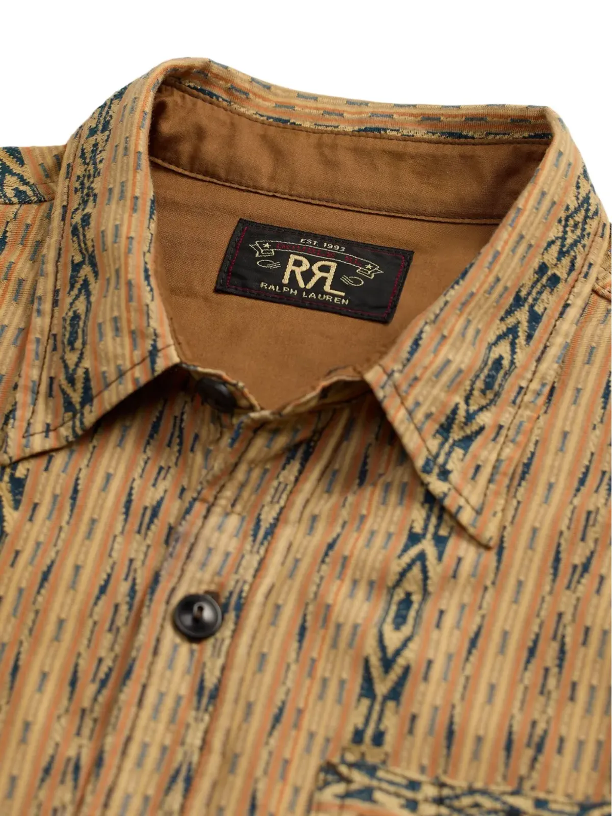 Ralph Lauren RRL 幾何学柄コットンシャツ - Yellow - 画像5