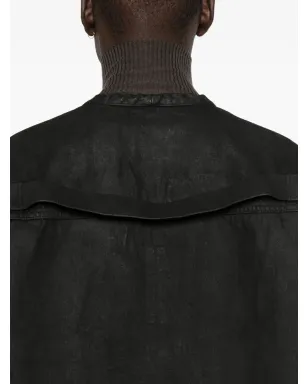 Rick Owens DRKSHDW フリンジヘム コットンコート - ブラック - サムネイル5