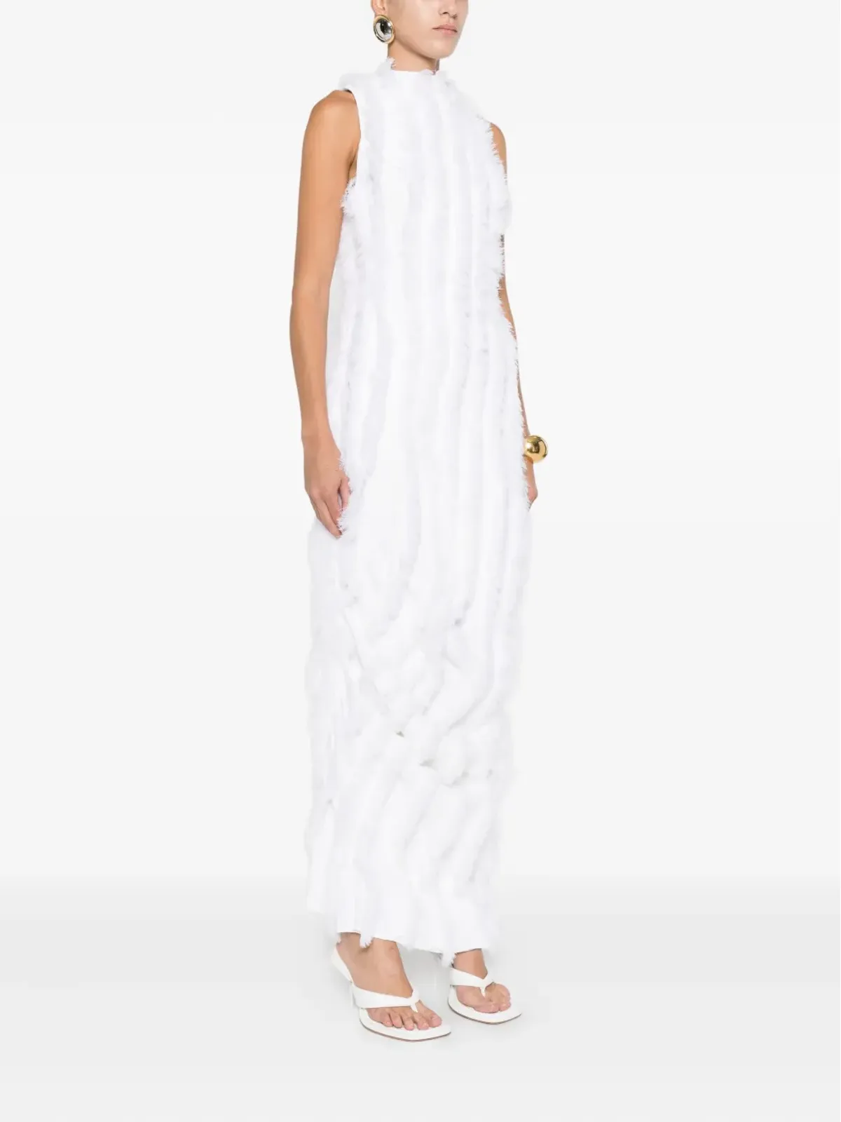 Jacquemus フリルのドレープマキシドレス - 画像3