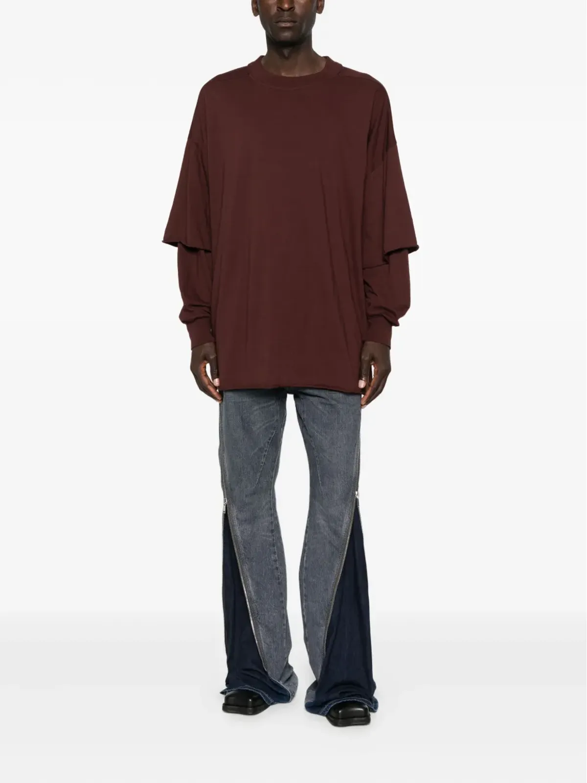 Rick Owens DRKSHDW レイヤード長袖Tシャツ - 画像2