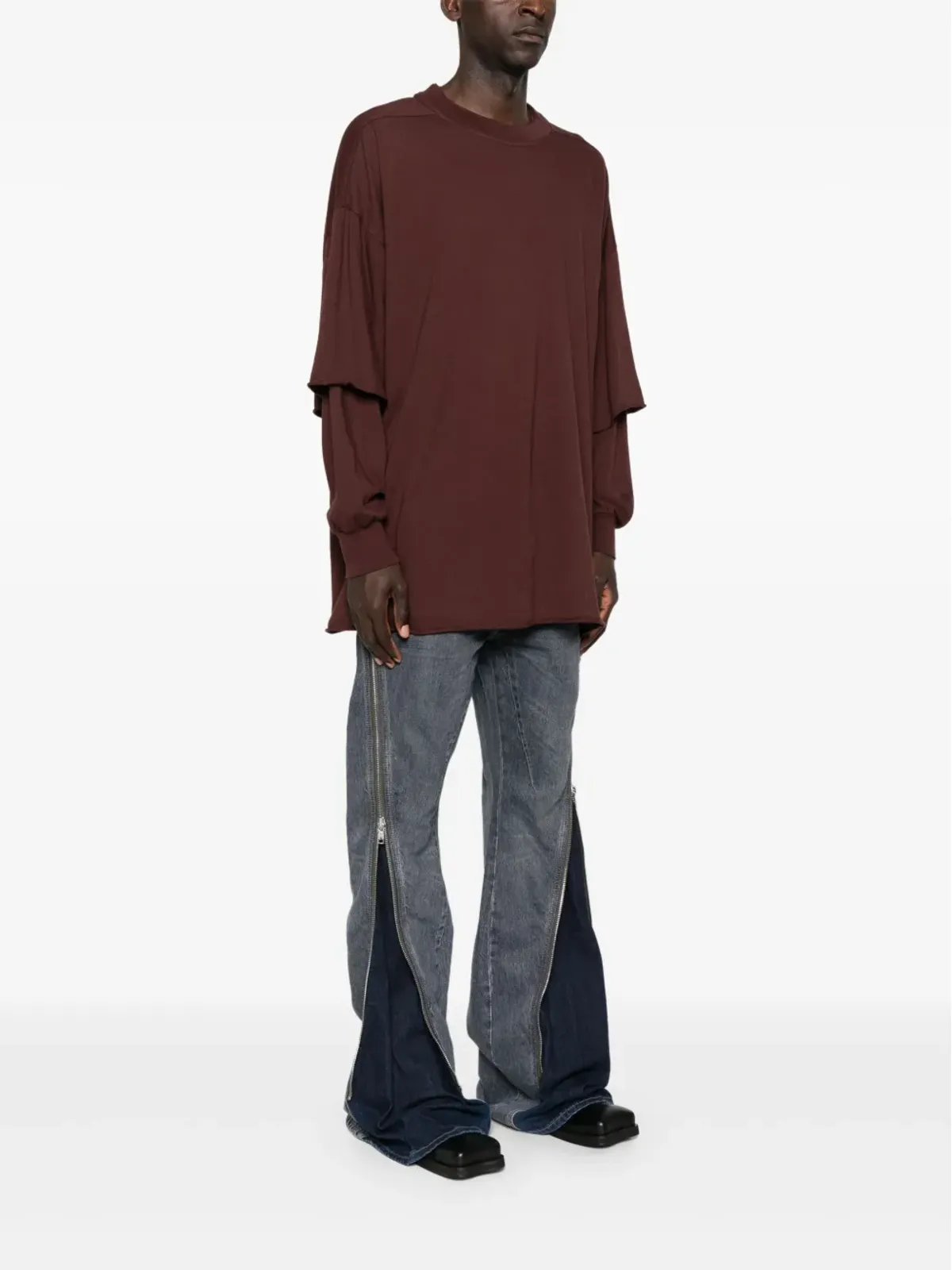 Rick Owens DRKSHDW レイヤード長袖Tシャツ - 画像3