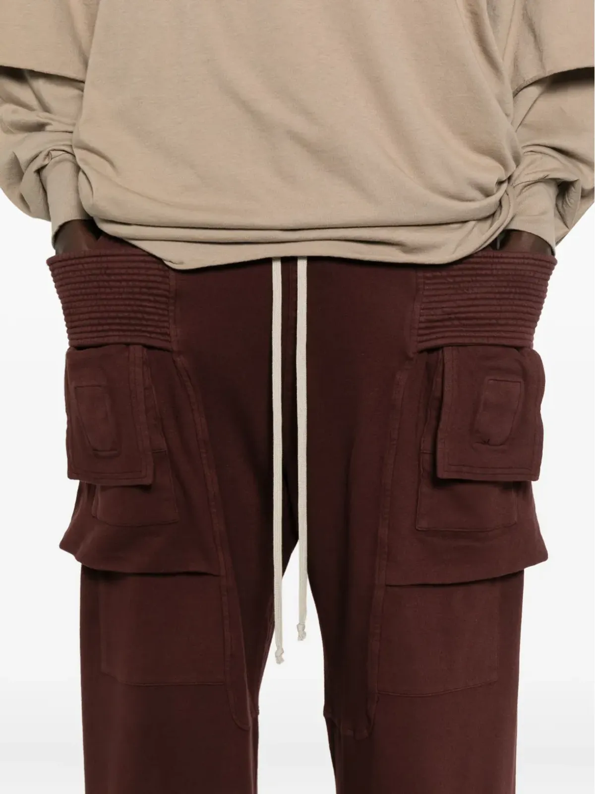 Rick Owens DRKSHDW Creatch カーゴポケット付きドローストリングパンツ - レッド - 画像5