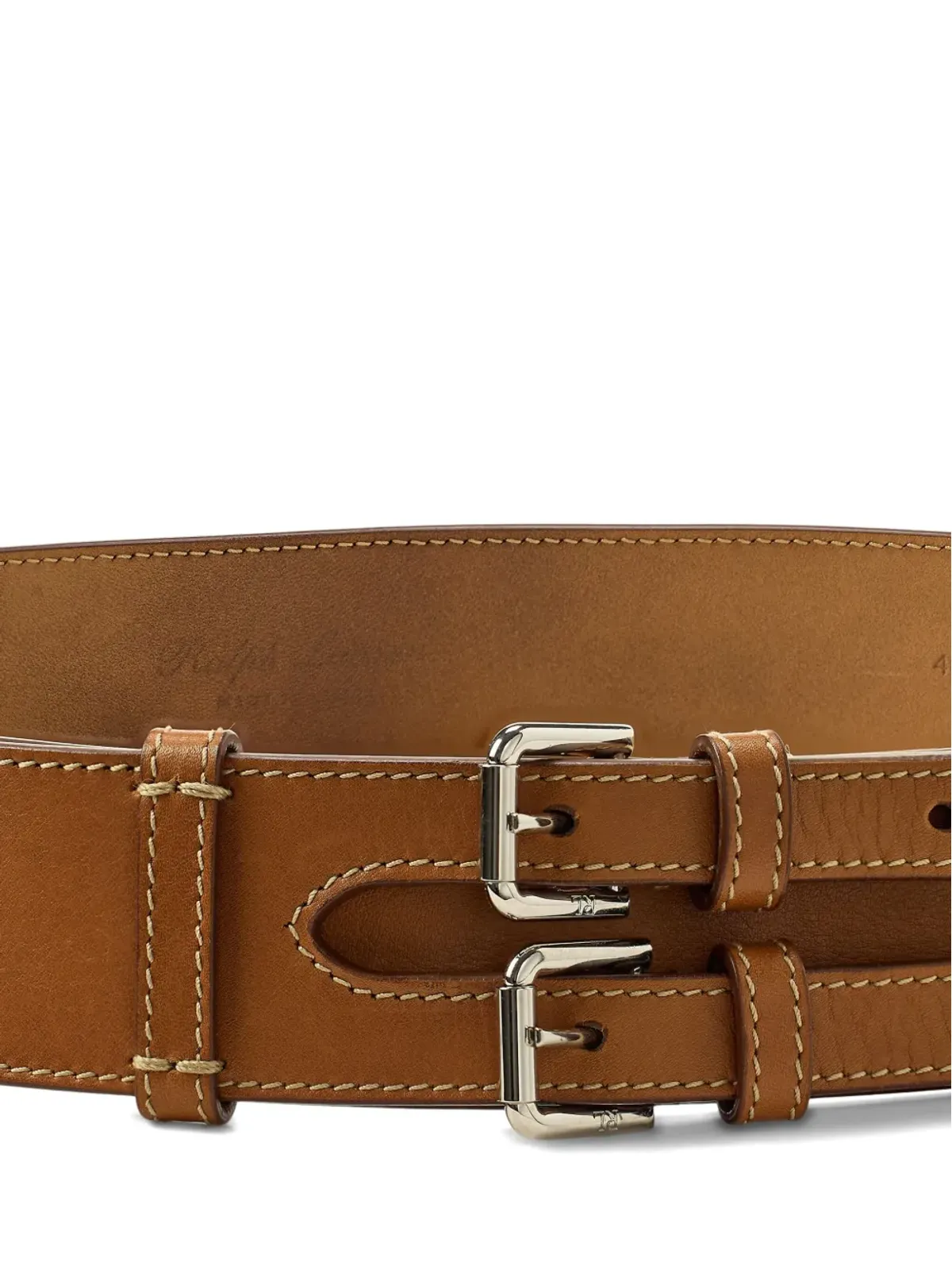 Ralph Lauren Collection ダブルバックルレザーベルト - 画像2