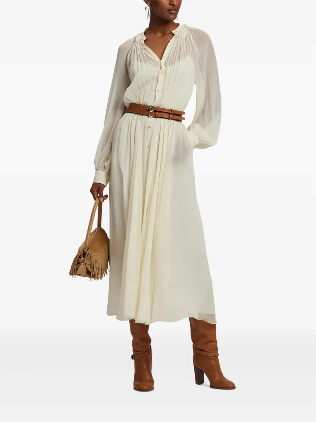 Ralph Lauren Collection ダブルバックルレザーベルト - 画像3