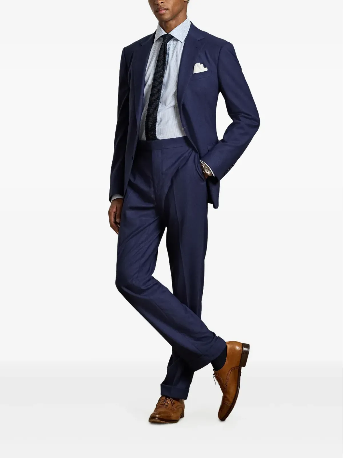 Ralph Lauren Purple Label ストライプ長袖コットンシャツ - 画像2