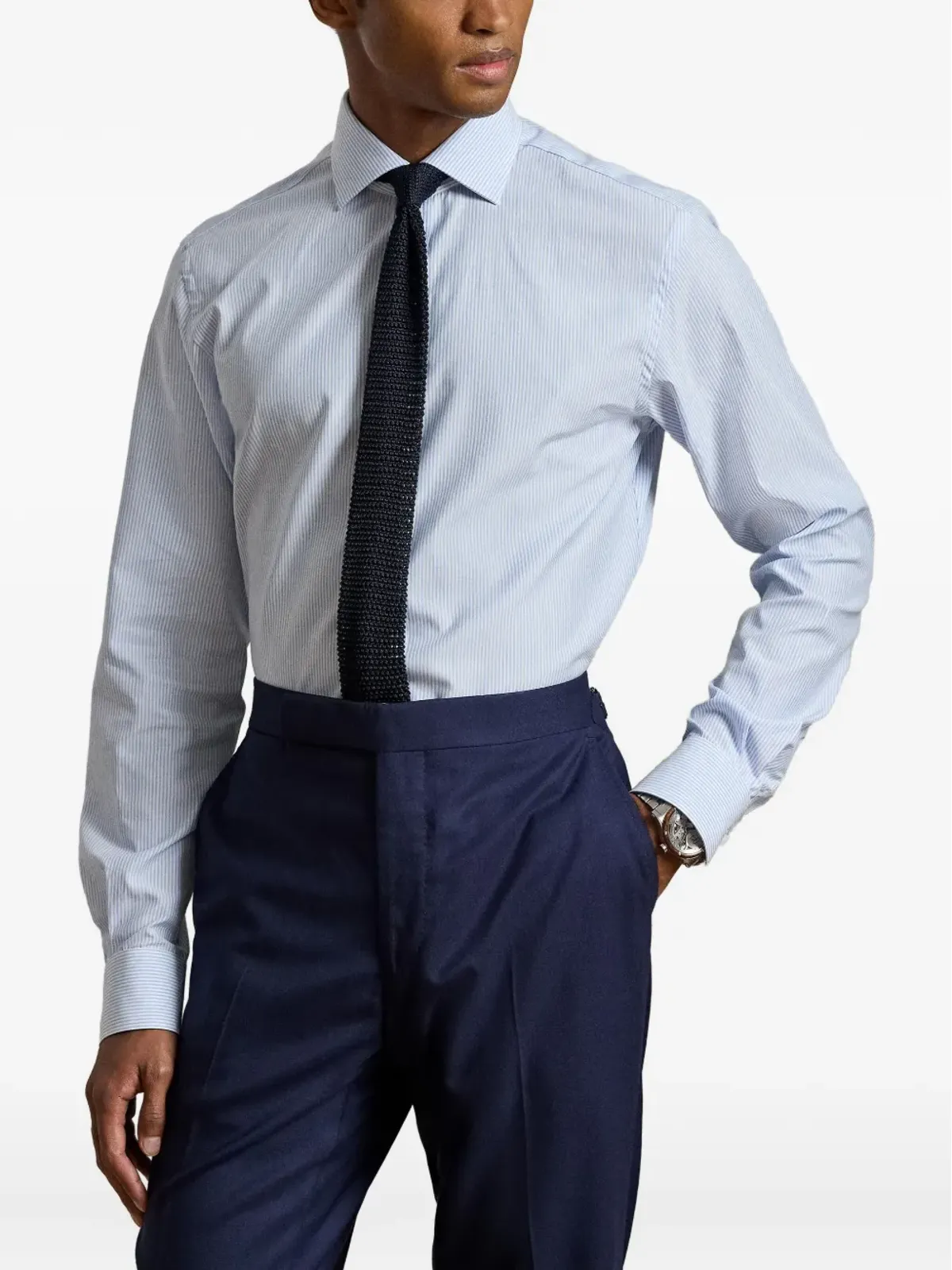 Ralph Lauren Purple Label ストライプ長袖コットンシャツ - 画像3