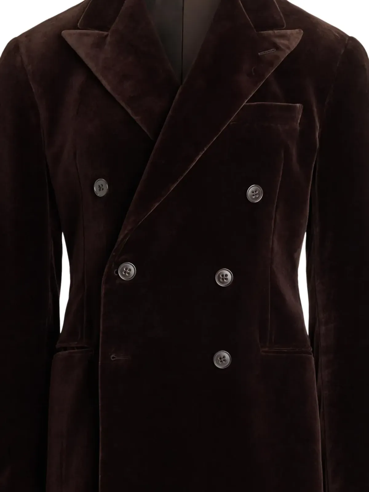 Ralph Lauren Purple Label ベルベット ダブルブレスト ブレザー - 画像2