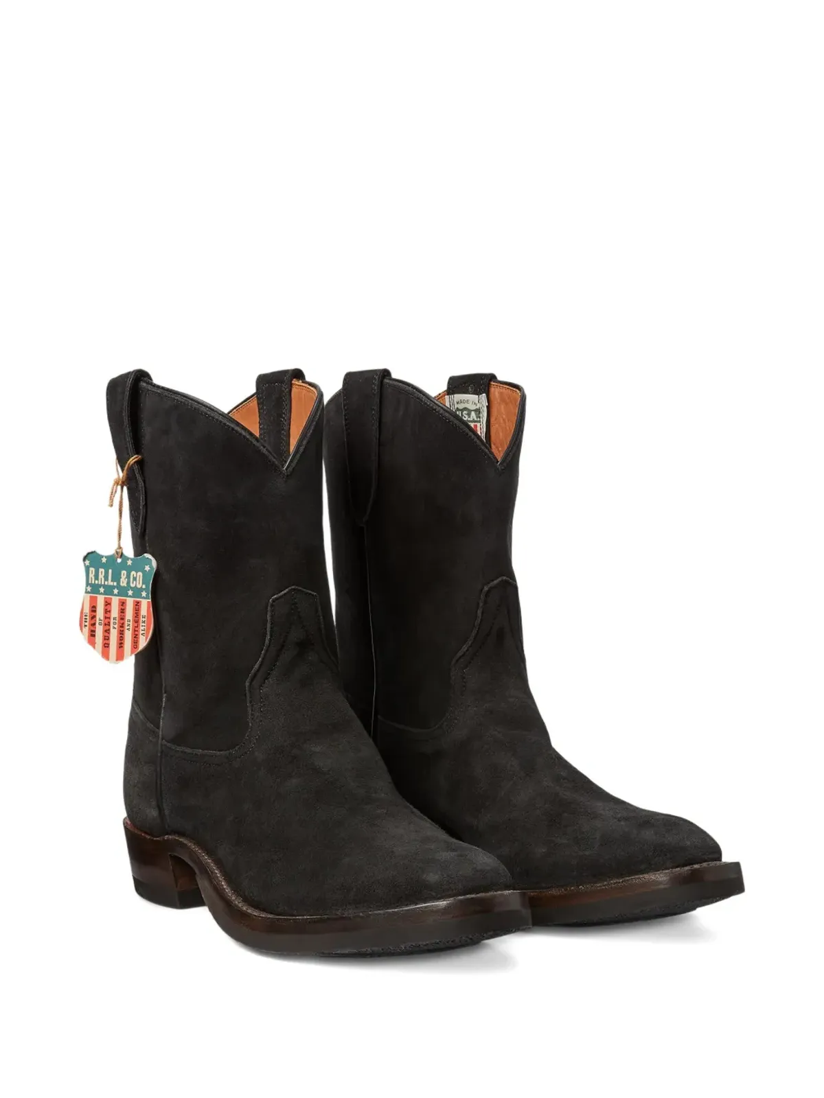 Ralph Lauren RRL Walker スウェードブーツ ブラック - 画像2