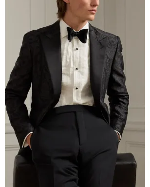 Ralph Lauren Purple Label ペイズリージャカード柄シングルブレストブレザー - ブラック - サムネイル5