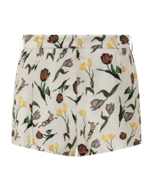 Marni tulip hares-print shorts - White - サムネイル1