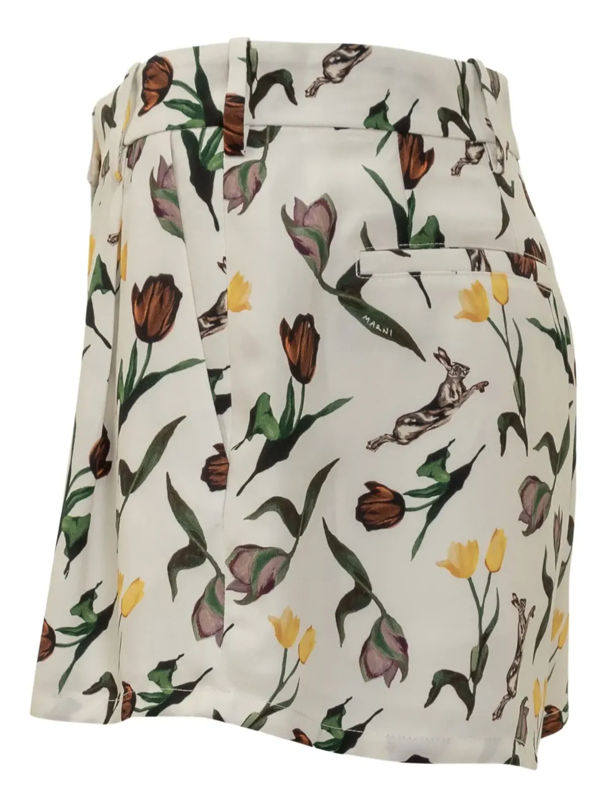 Marni tulip hares-print shorts - White - 画像3