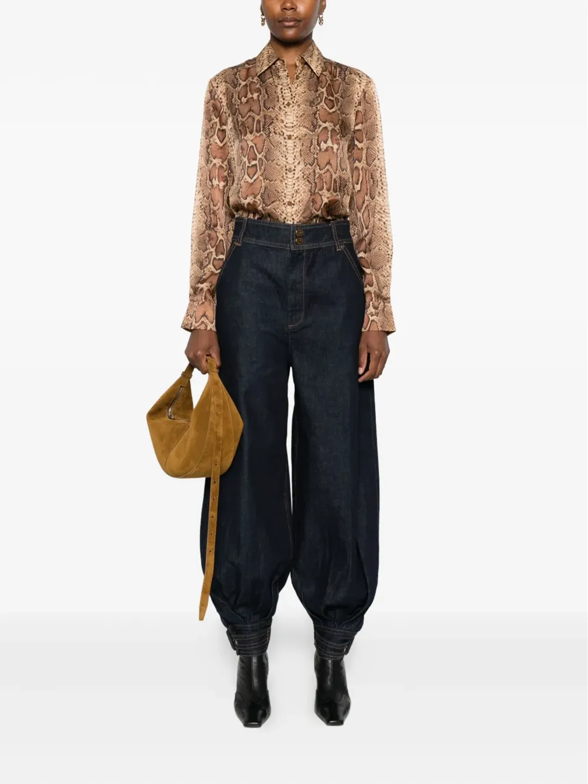 ZIMMERMANN ヘビ柄プリント長袖シャツ - 画像2